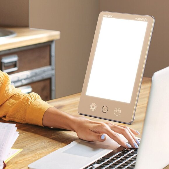 Verilux HappyLight Luxe Touch Light Therapy Makeup Desk Lamp - White - Picture 13 of 16